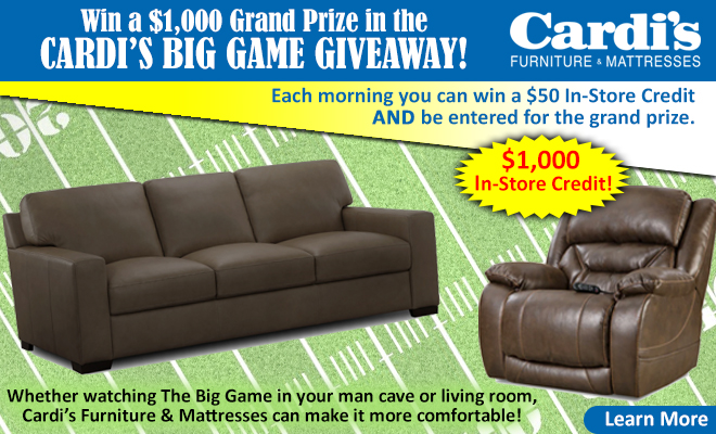 Win a $1,000 Grand Prize in the Cardi’s Big Game Giveaway!