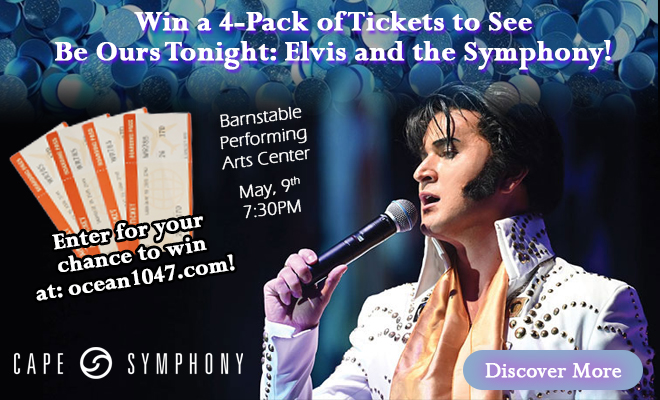 Win a 4-Pack of tickets to see Be Ours Tonight: Elvis and the Symphony at the Barnstable Performing Arts Center!