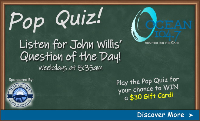 Play the Pop Quiz and Win a $30 Gift Card to Ocean 193 in Provincetown!